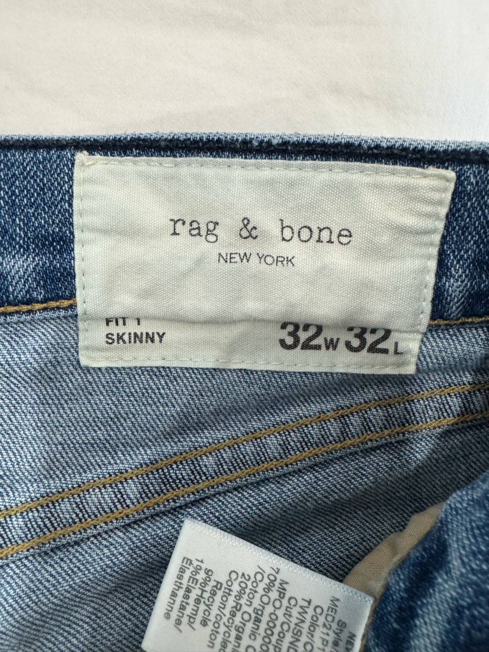 rag & bone Men's Blue Distressed Jeans - Picture 2 of 4